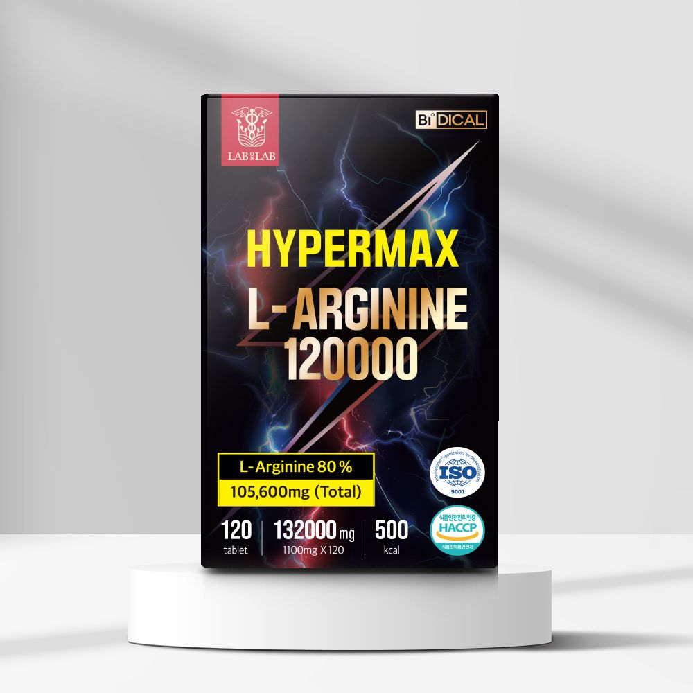 LAB ON LAB Hypermax L-Arginine 120000 Male Vitality Energy Booster Black Maca 120 Tablets _ Made in Korea